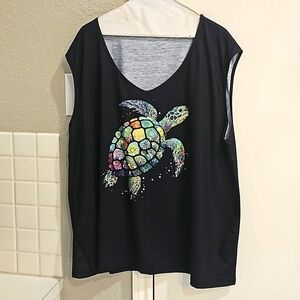 NWOT Amazon turtle graphic Tank 5XL